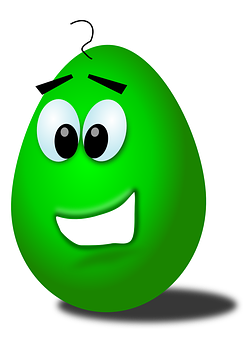 Happy Cartoon Egg Character