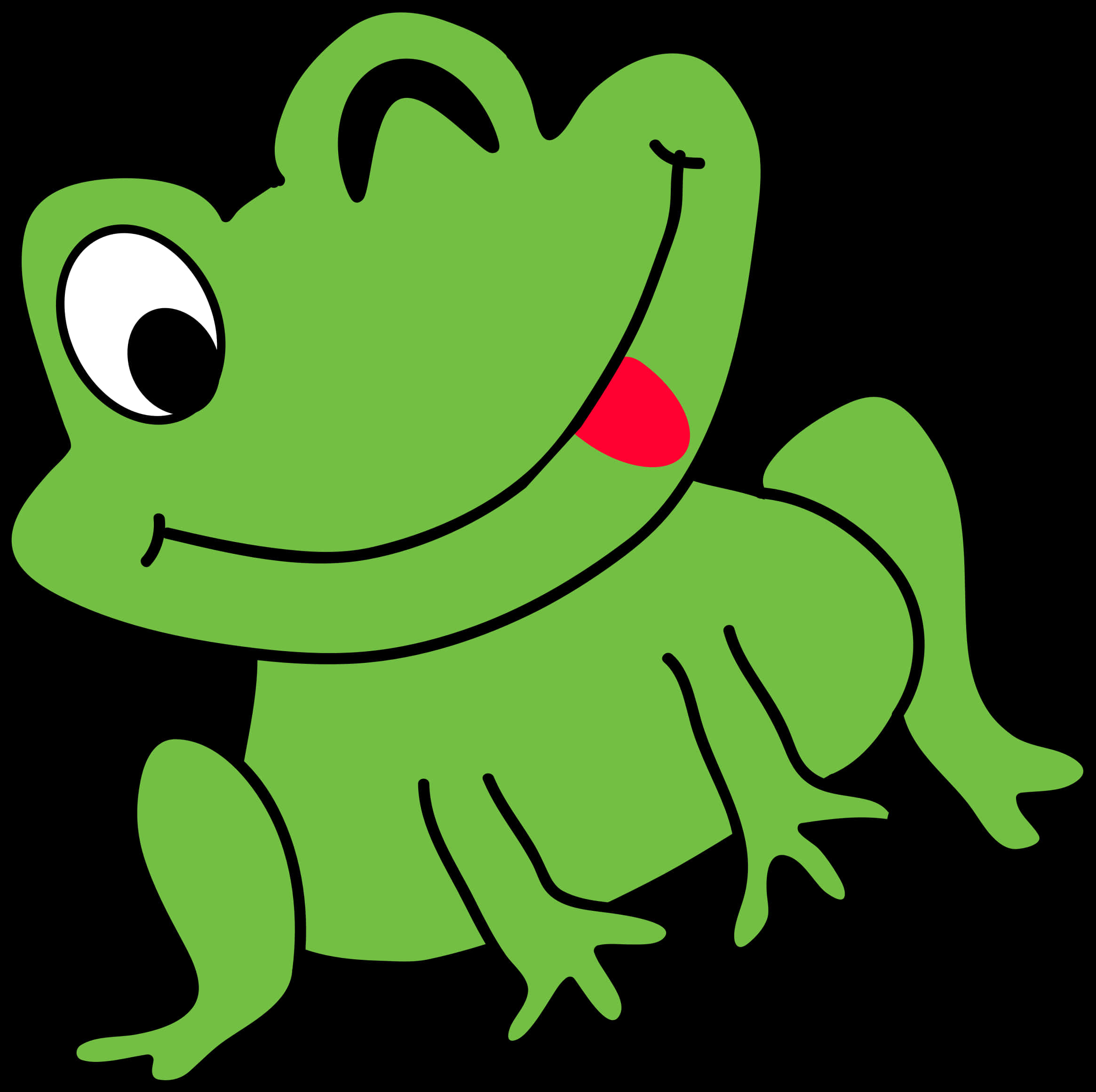 Happy Cartoon Frog