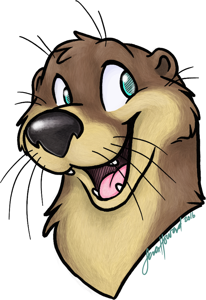 Happy Cartoon Otter Illustration