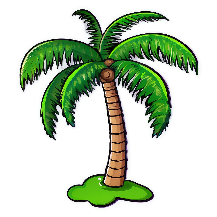 Happy Cartoon Palm Tree Png 64