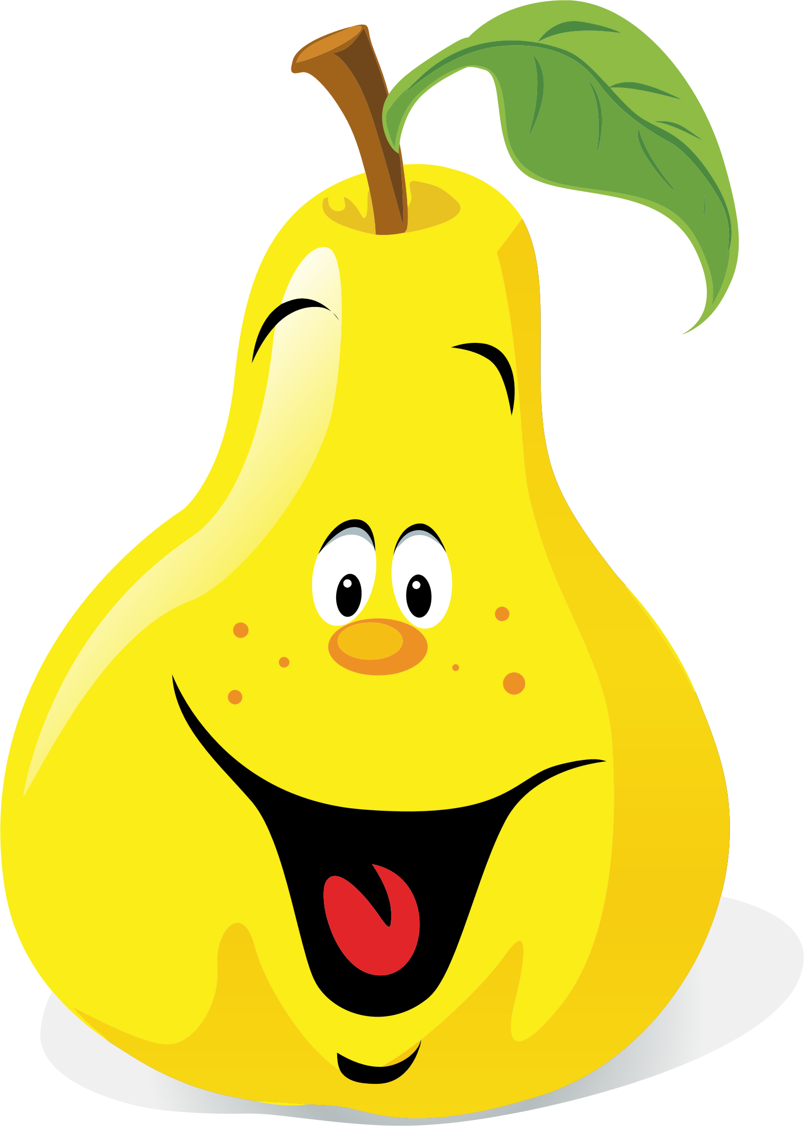 Happy Cartoon Pear Character