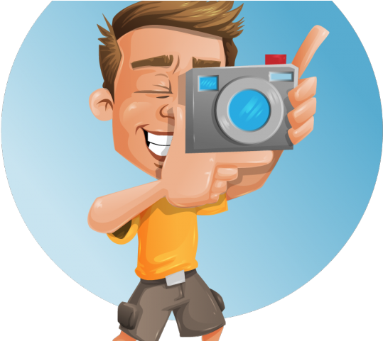 Happy Cartoon Photographer