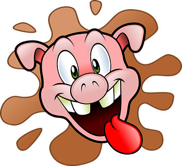 Happy Cartoon Pig Splash Background