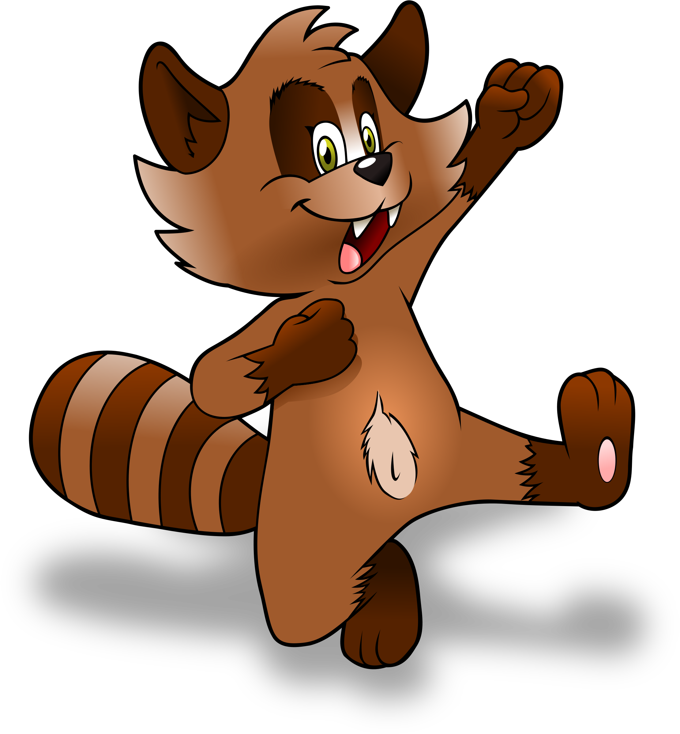 Happy Cartoon Raccoon Dancing