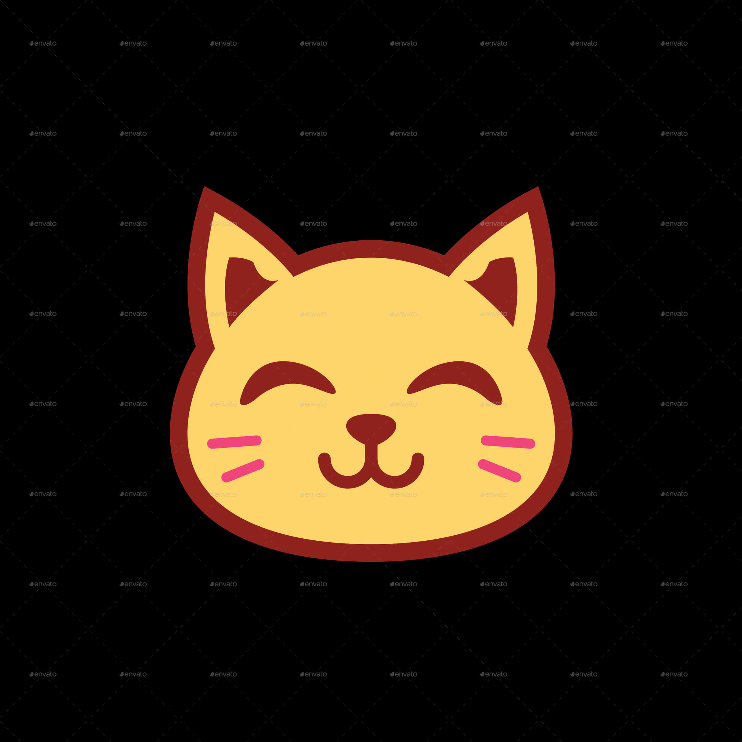 Happy Cat Emoji Illustration