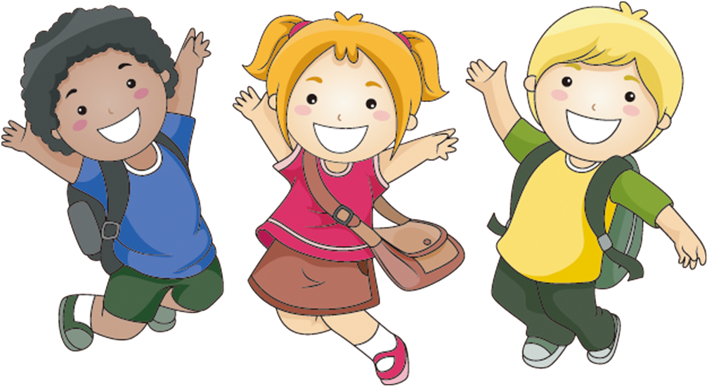 Happy Children Jumping Illustration