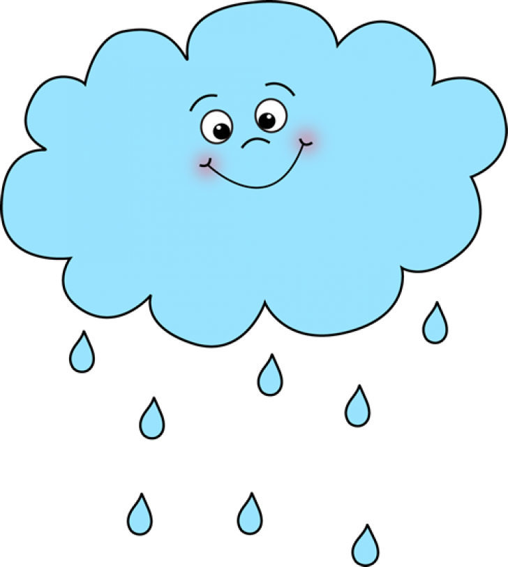 Happy Cloud Raindrops Illustration