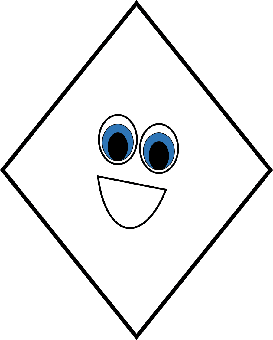 Happy Diamond Shape Cartoon