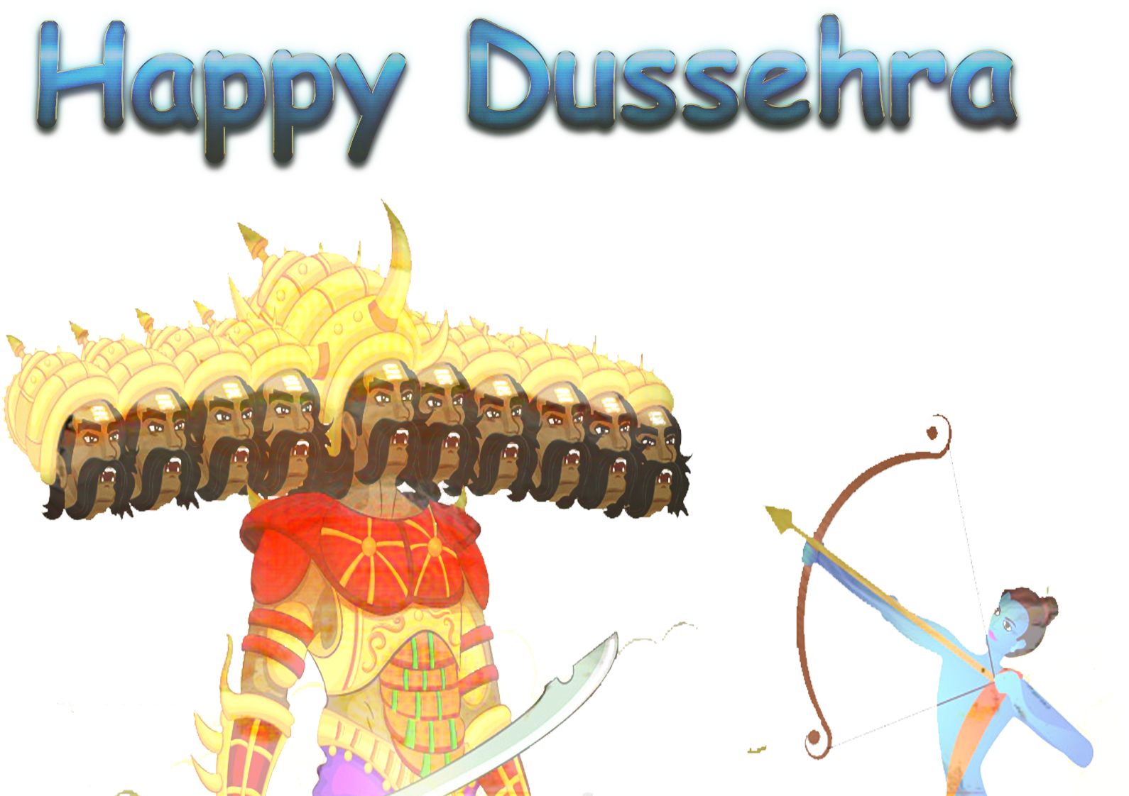 Happy Dussehra Celebration Illustration