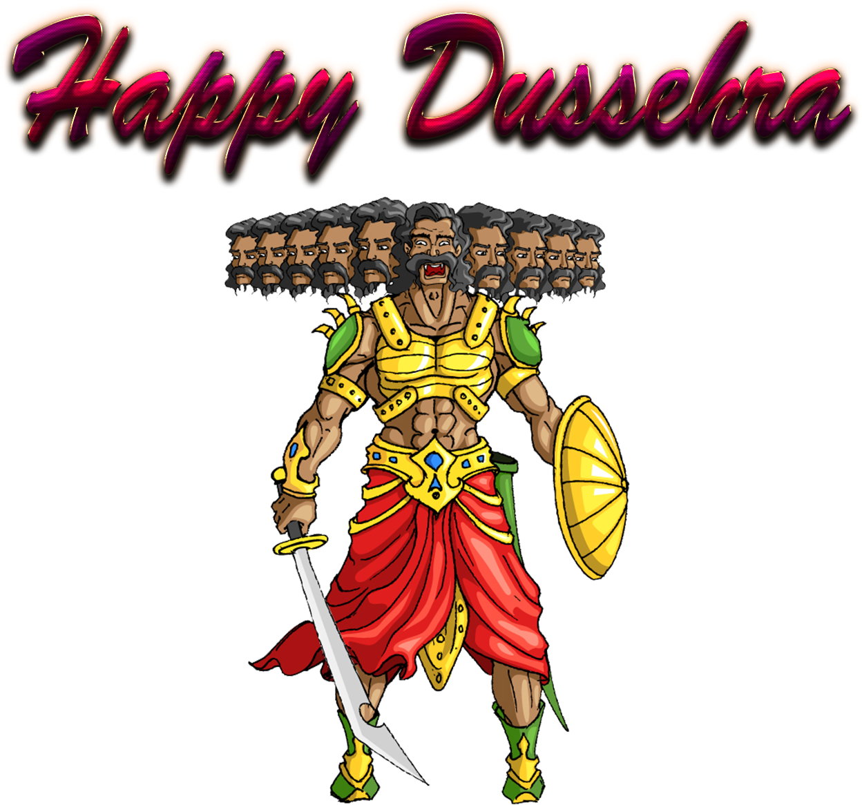 Happy Dussehra Ravana Illustration