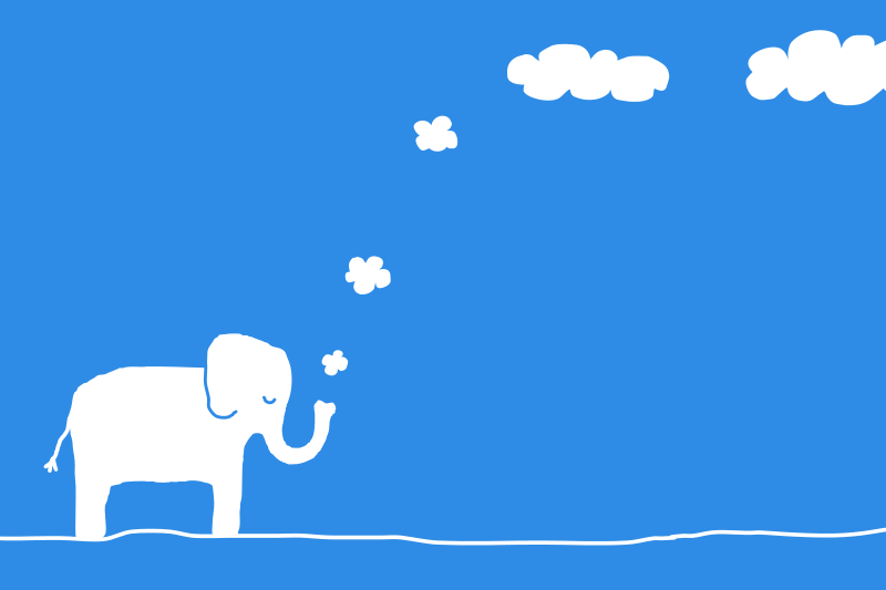 Happy Elephant Cartoon Sky