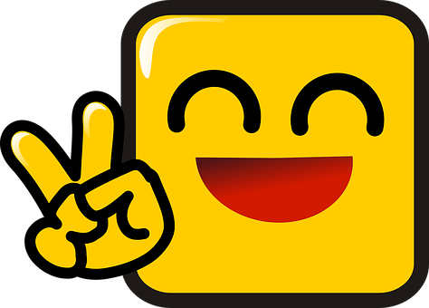 Happy Emoji_ Victory Hand Gesture