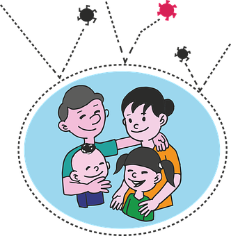 Happy Family Circle Illustration