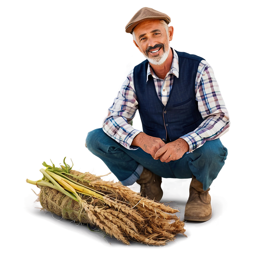 Happy Farmer Illustration Png 05242024