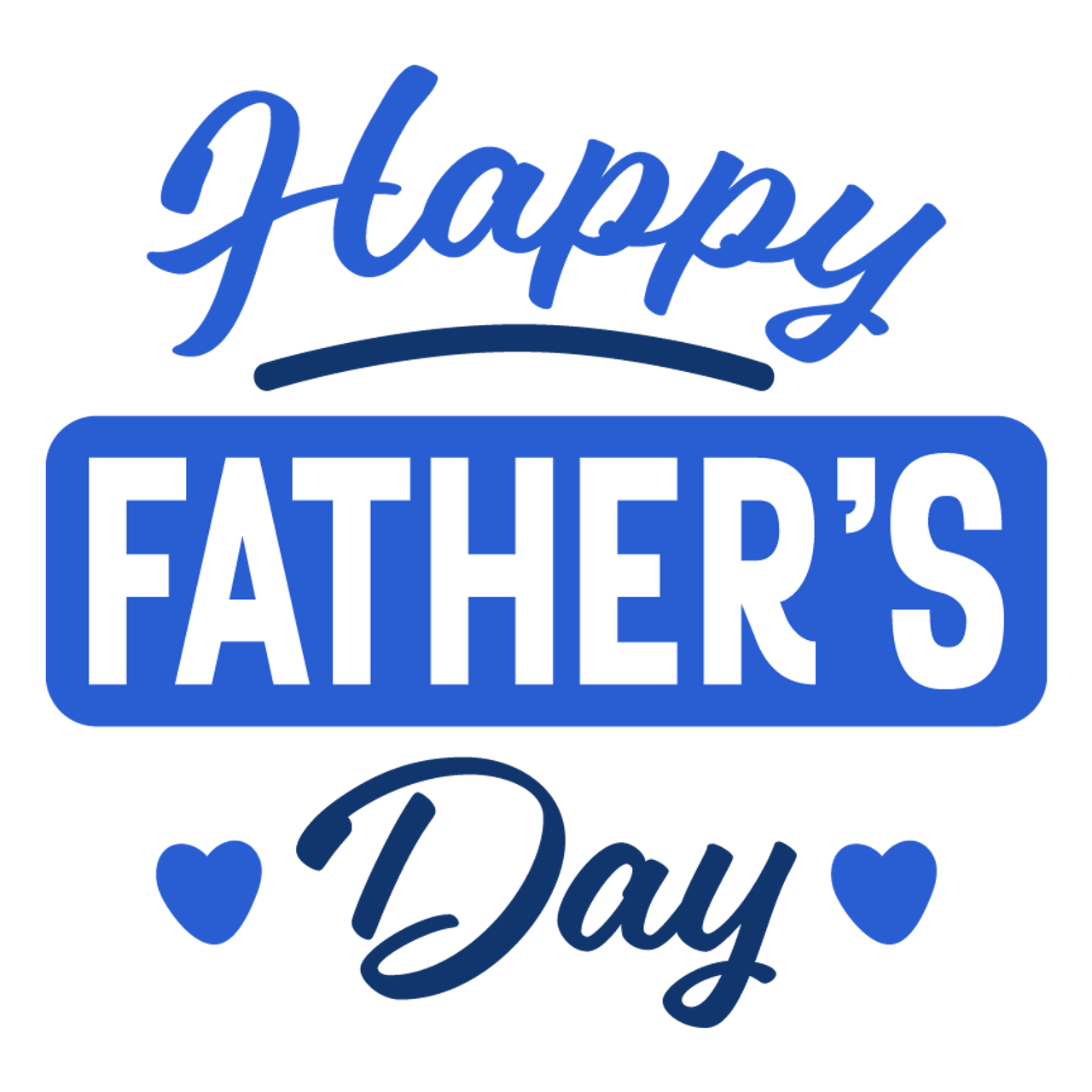 Happy Fathers Day Blue Text Graphic