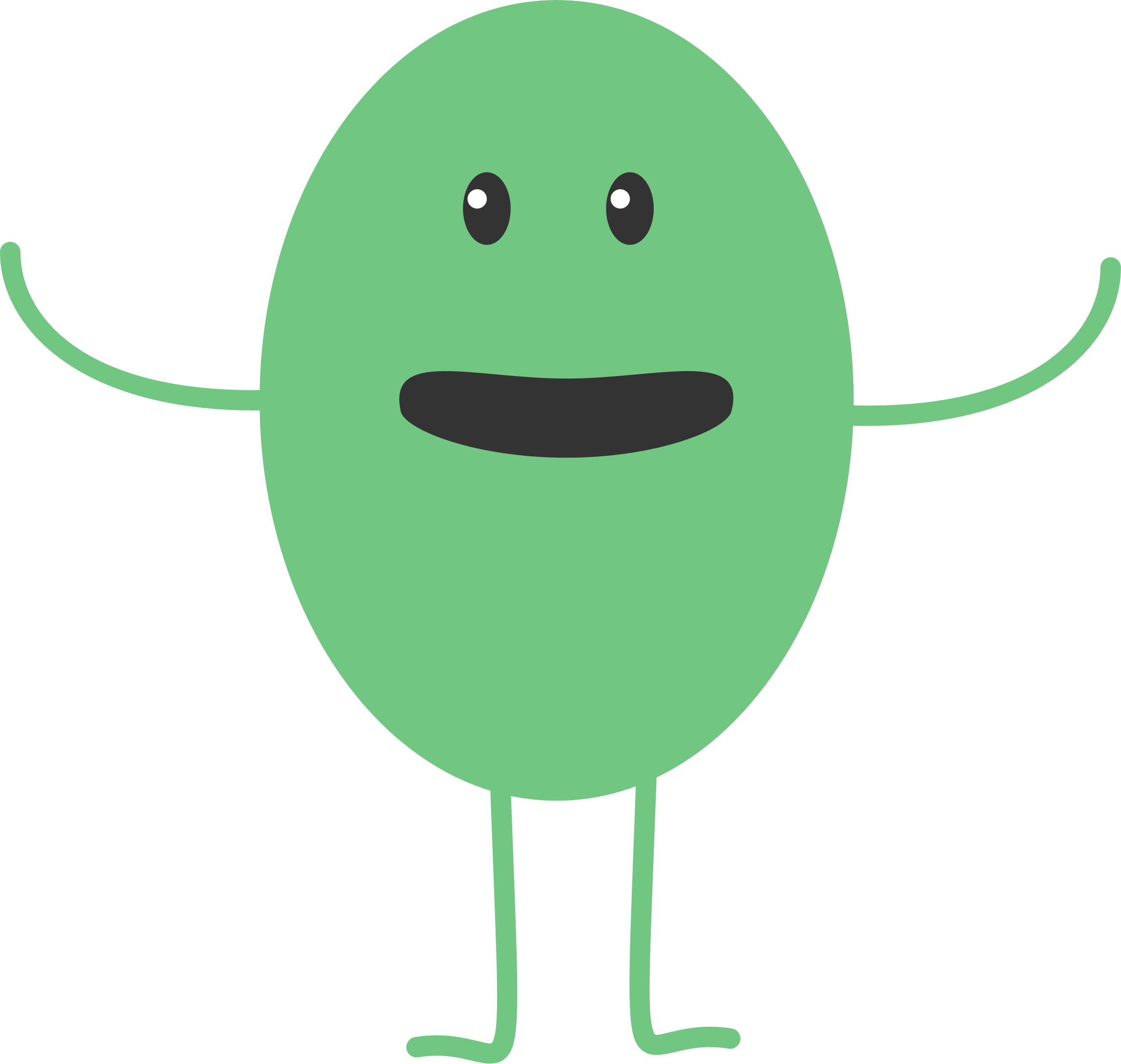 Happy Green Bean Cartoon Character