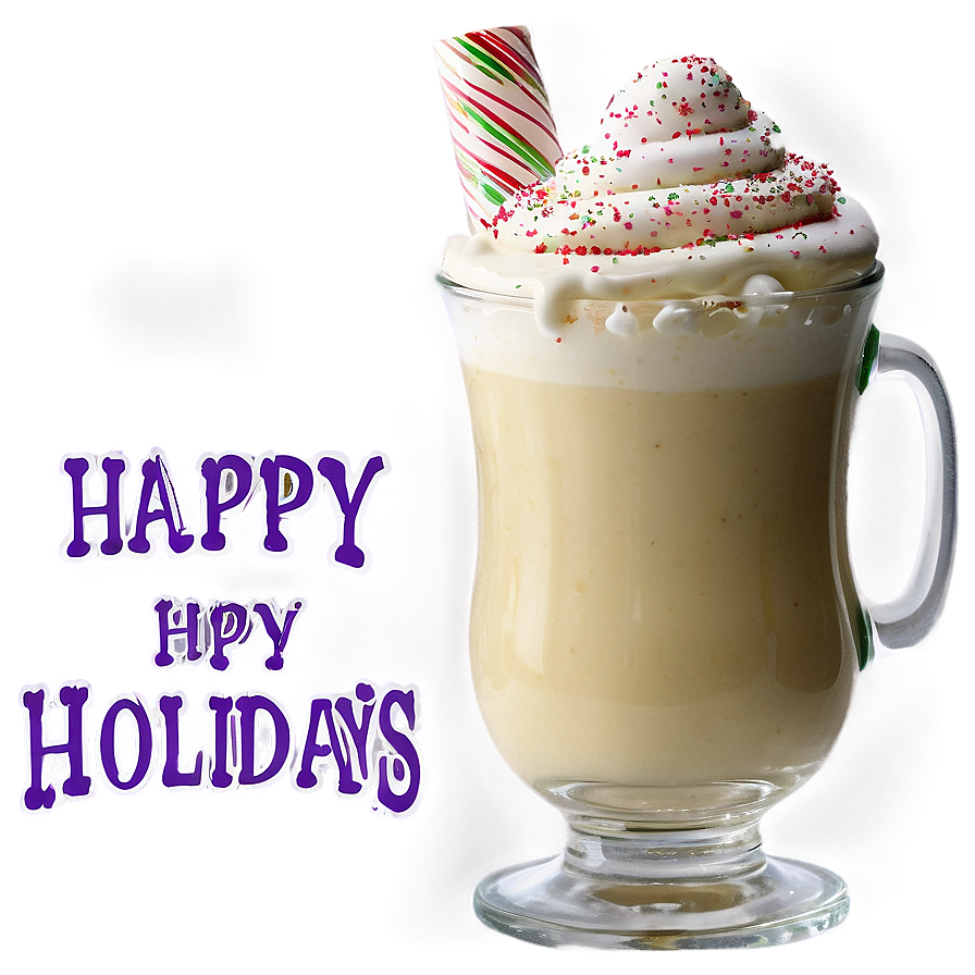 Happy Holidays Eggnog Glass Png Usy88