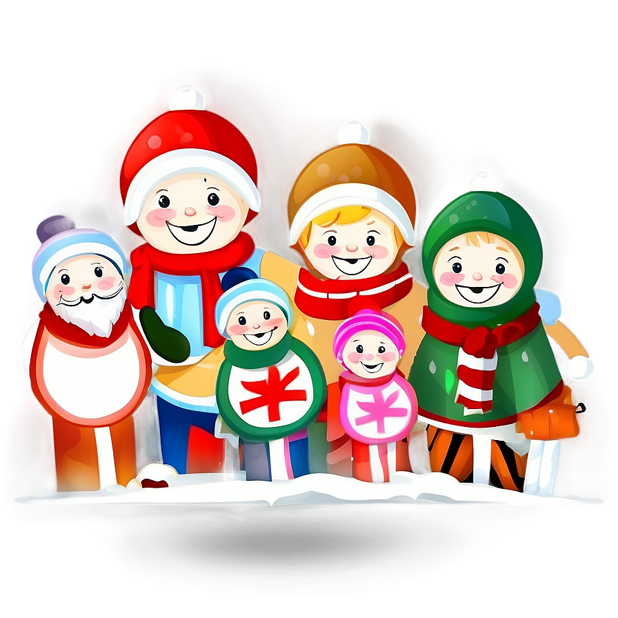 Happy Holidays Family Illustration Png Xlb59