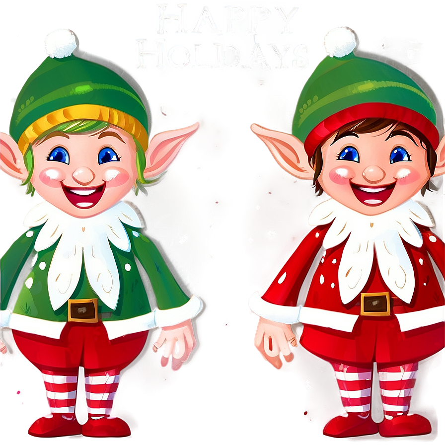 Happy Holidays Festive Elves Png 30