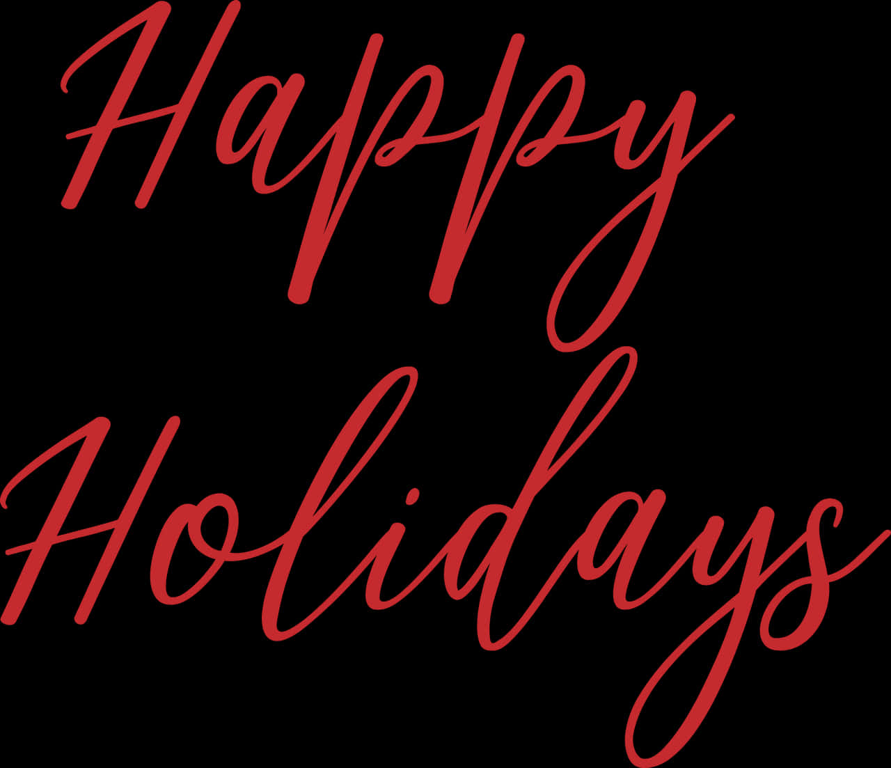 Happy Holidays Red Script