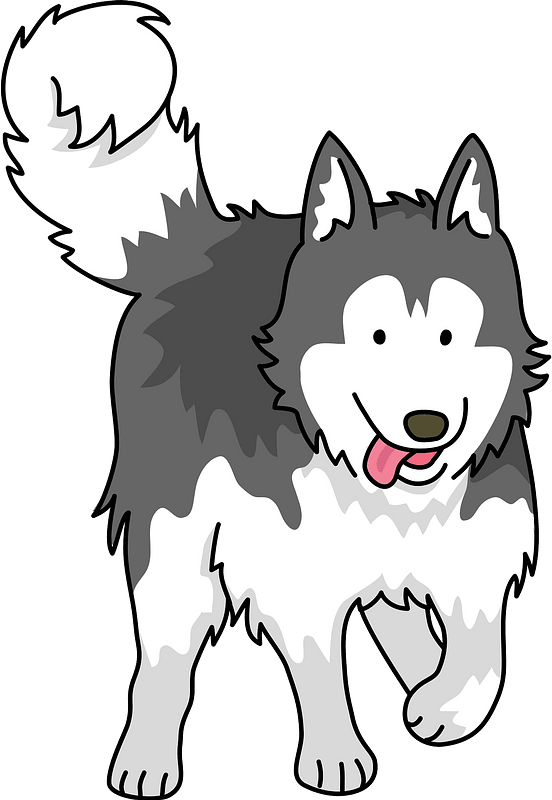 Happy Husky Cartoon Illustration