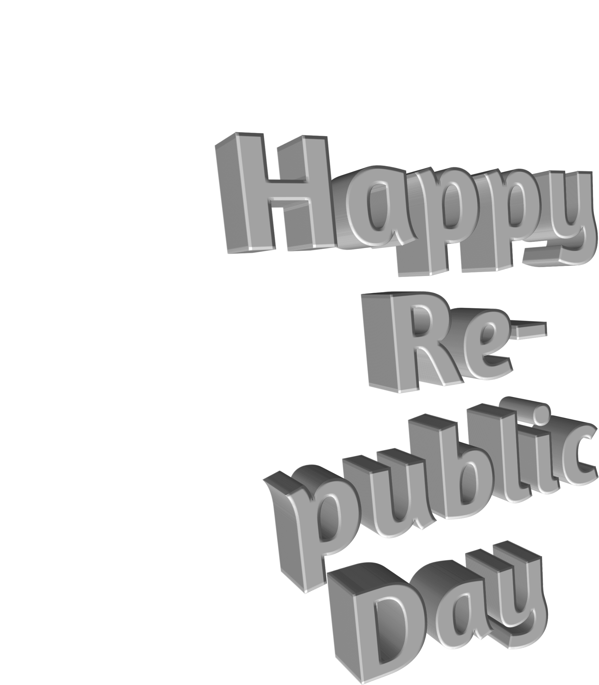 Happy Republic Day3 D Text