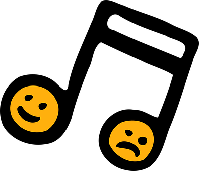 Happy Sad Face Emojis Black Background