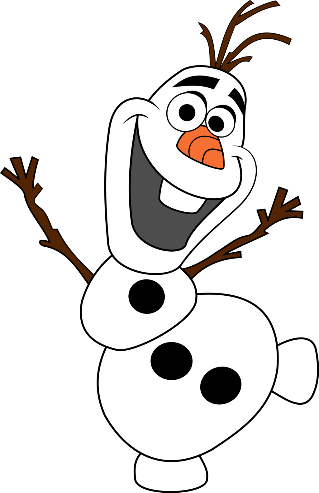 Happy Snowman Cartoon Character