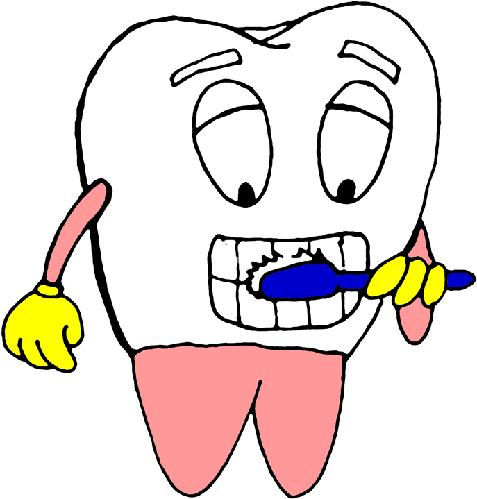 Happy Tooth Brushing Cartoon