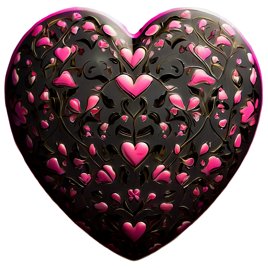 Happy Valentines Pink Heart Pattern Png Cok88