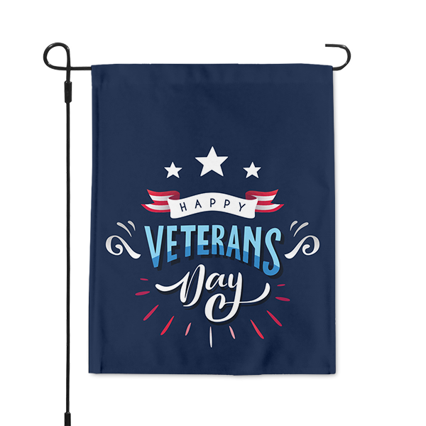 Happy Veterans Day Garden Flag