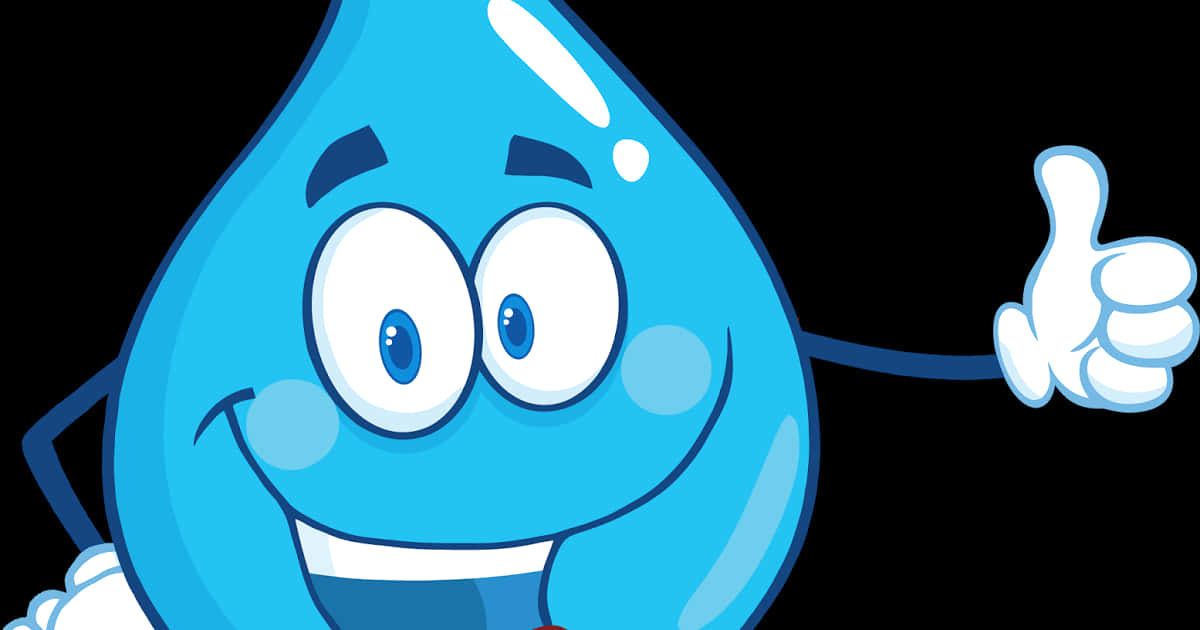 Happy Water Drop Cartoon Giving Thumbs Up