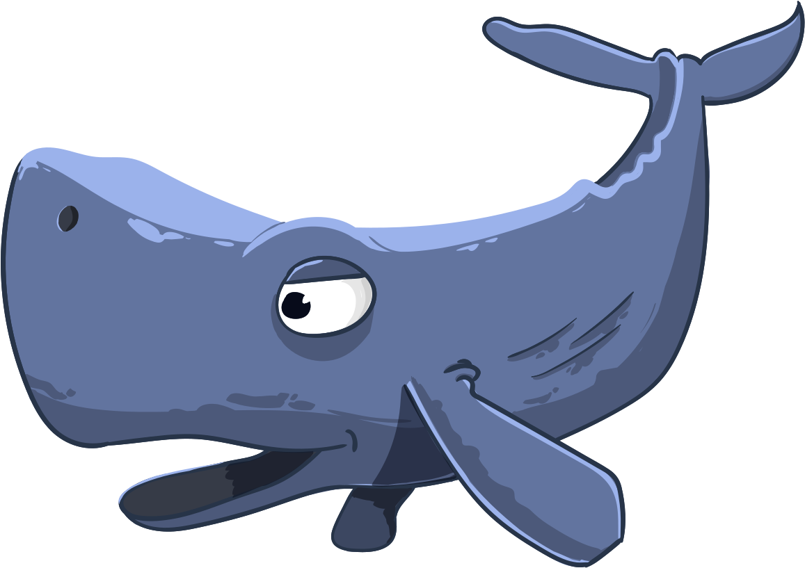 Happy Whale Cartoon Illustration