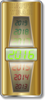 Happy Year Golden Countdown Timer