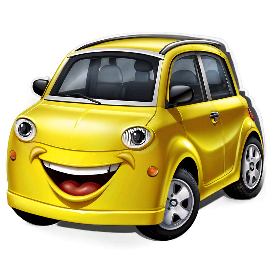 Happy Yellow Car Cartoon Png 76