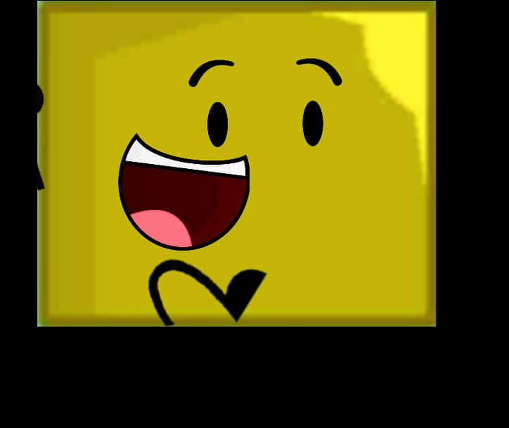 Happy Yellow Square Cartoon Character