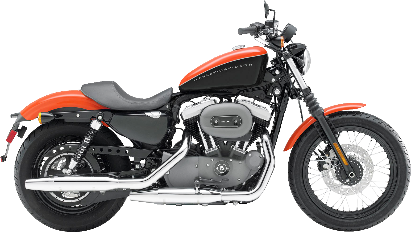 Harley Davidson Orange Black Motorcycle