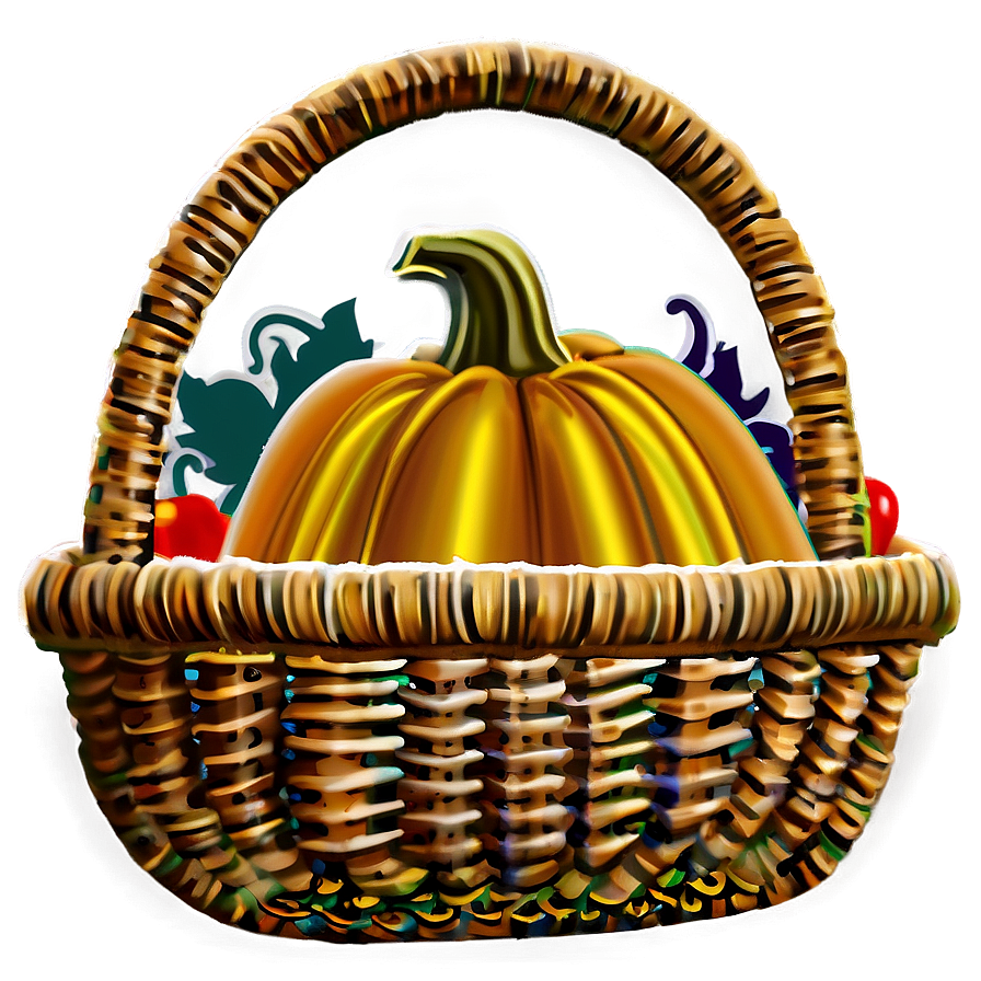 Harvest Pumpkin Basket Png Pms84