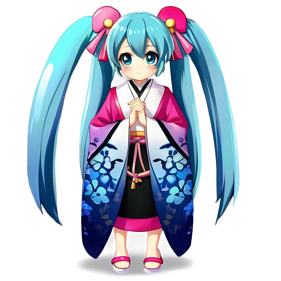 Hatsune Miku In Kimono Png Htc