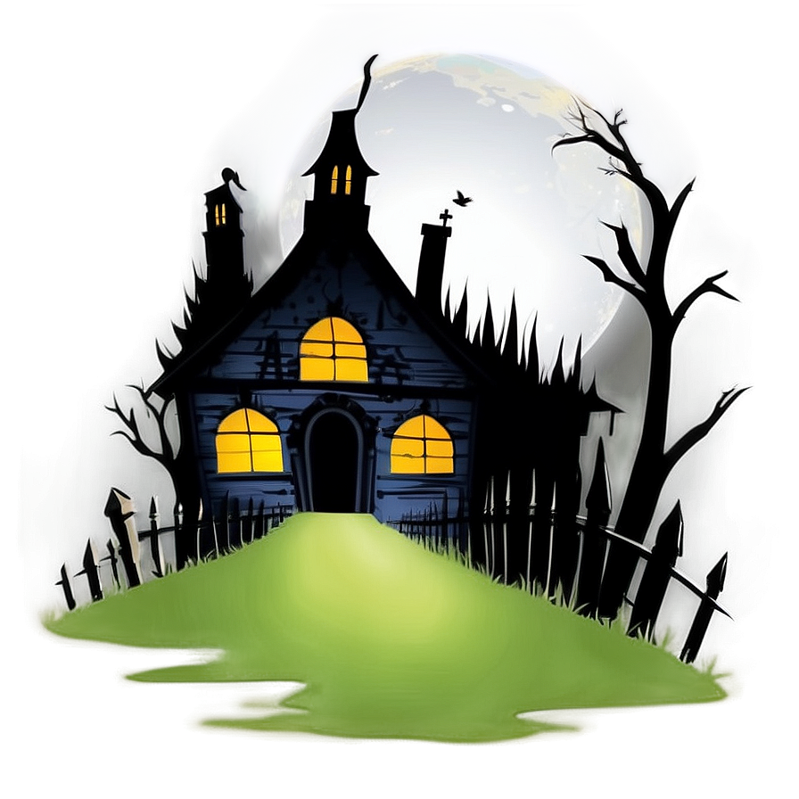 Haunted House Silhouette Png 05062024