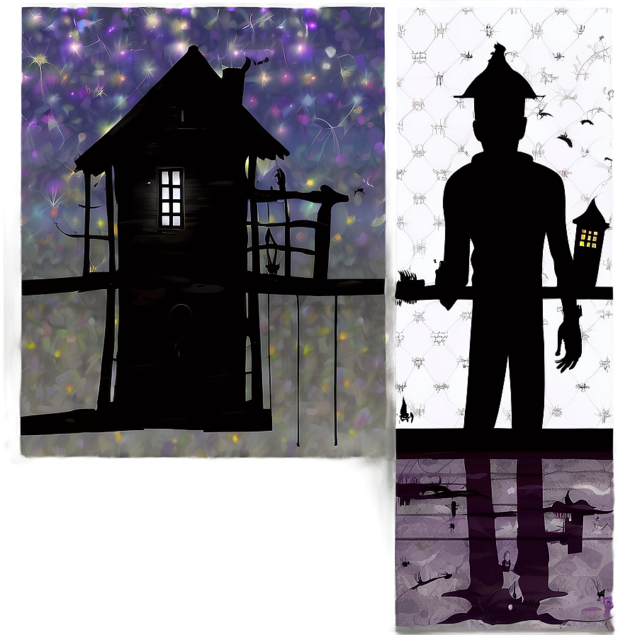 Haunted House Silhouette Png 06202024