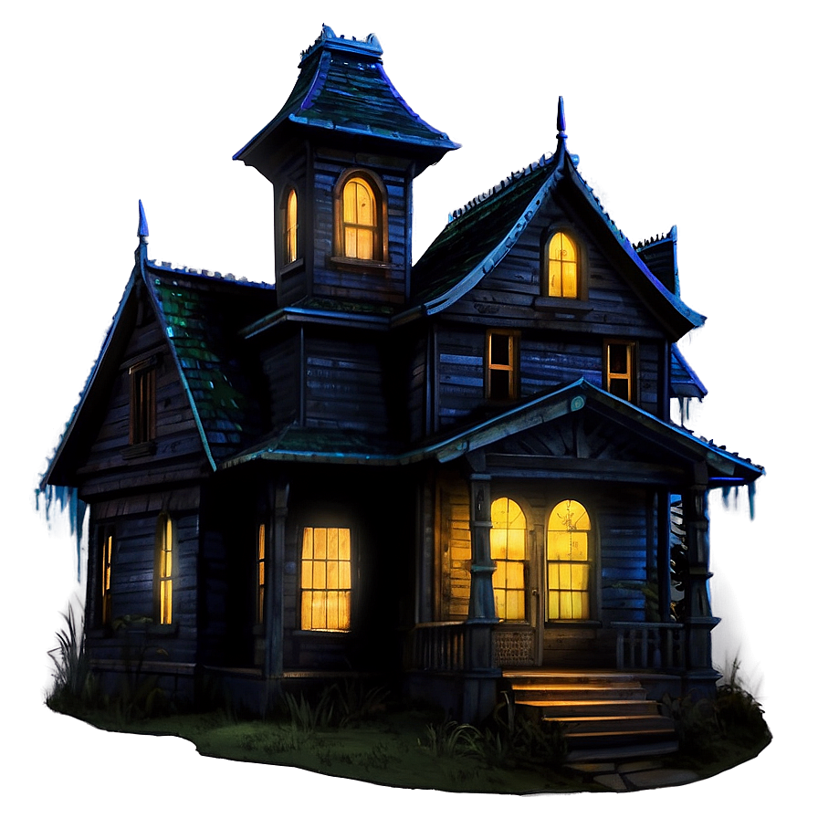 Haunted House Silhouette Png 06202024