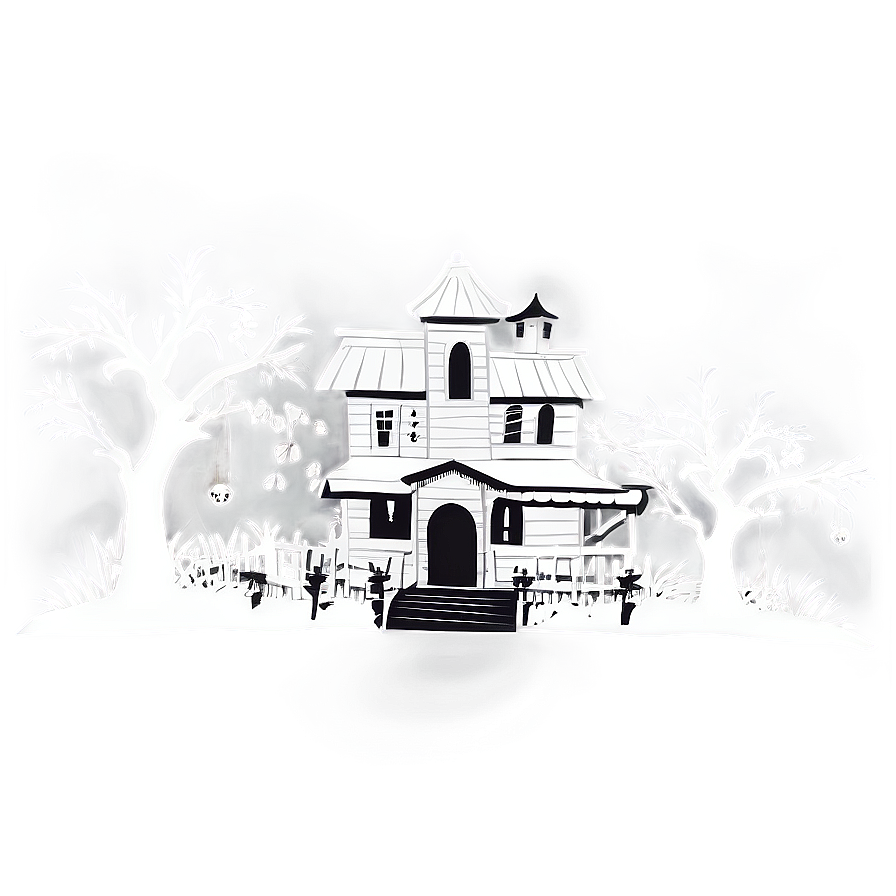 Haunted House Silhouette Png 23