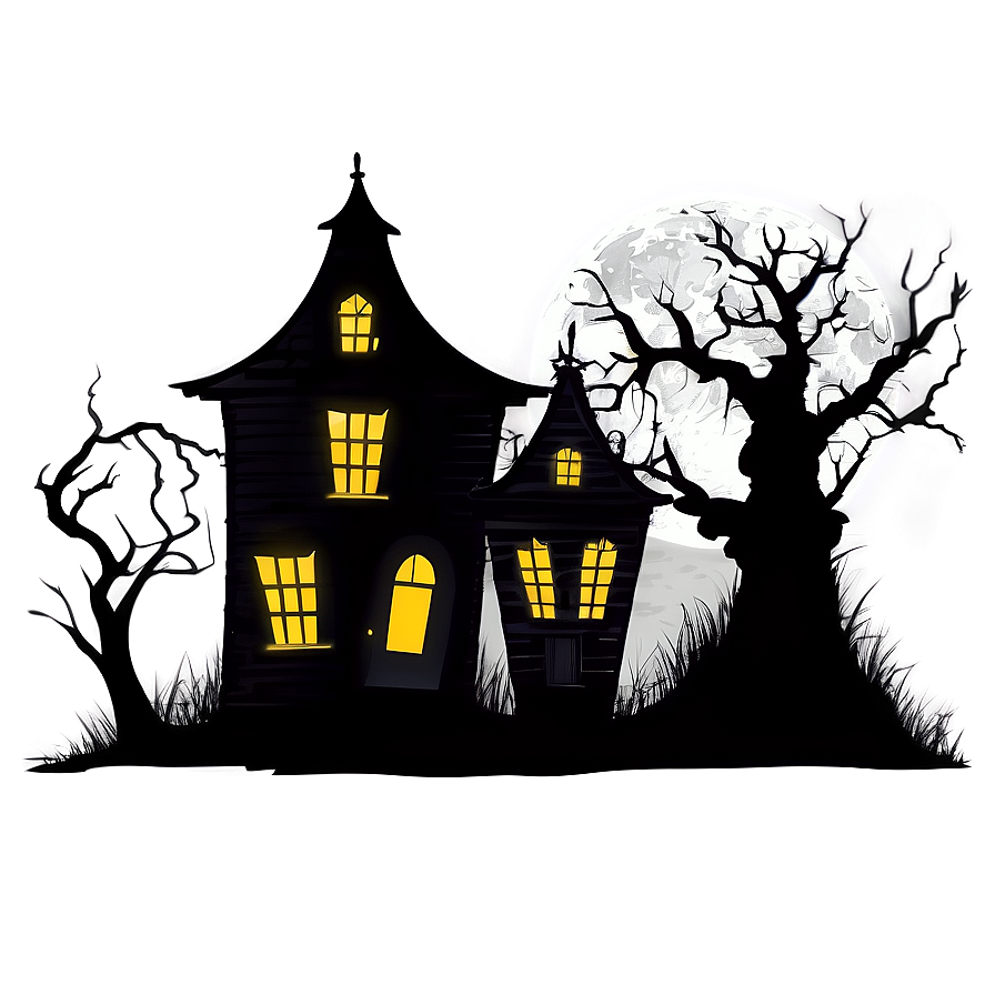 Haunted House Silhouette Png Dki2