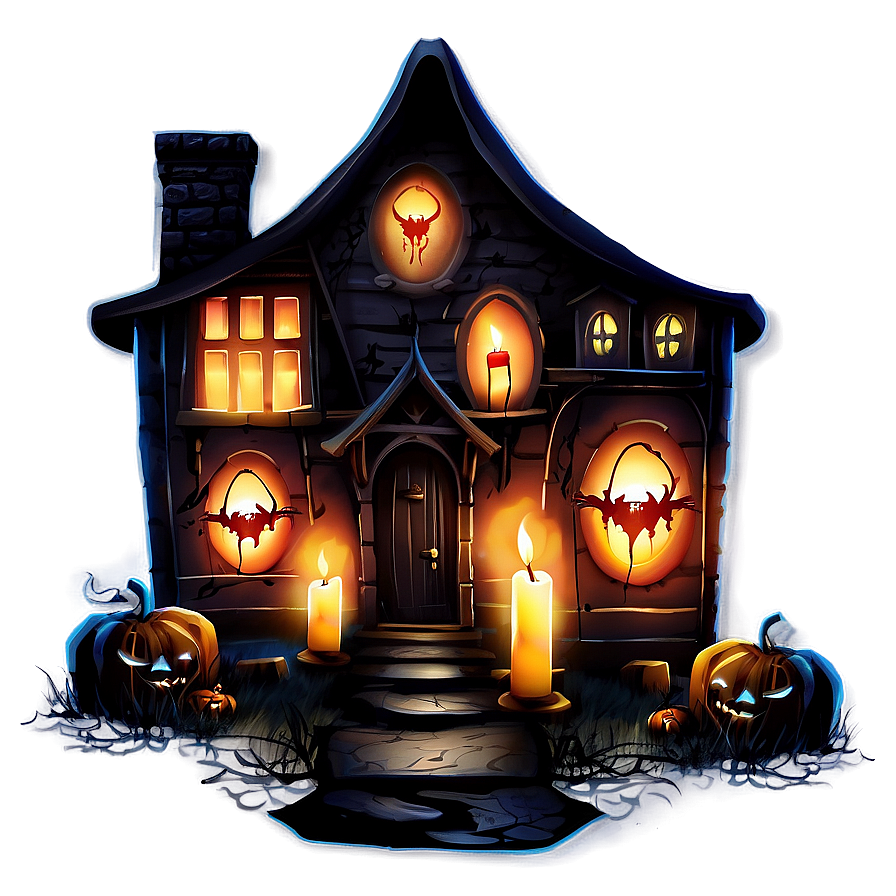 Haunted House With Candles Png Feu39