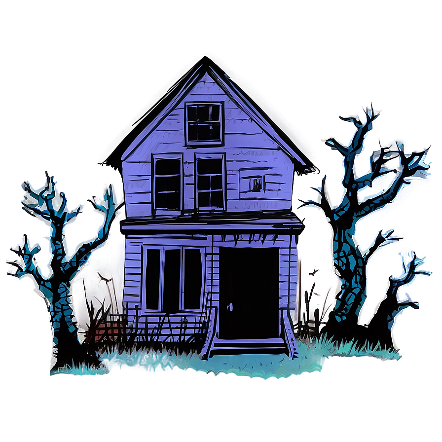 Haunted House With Zombies Png Pco82