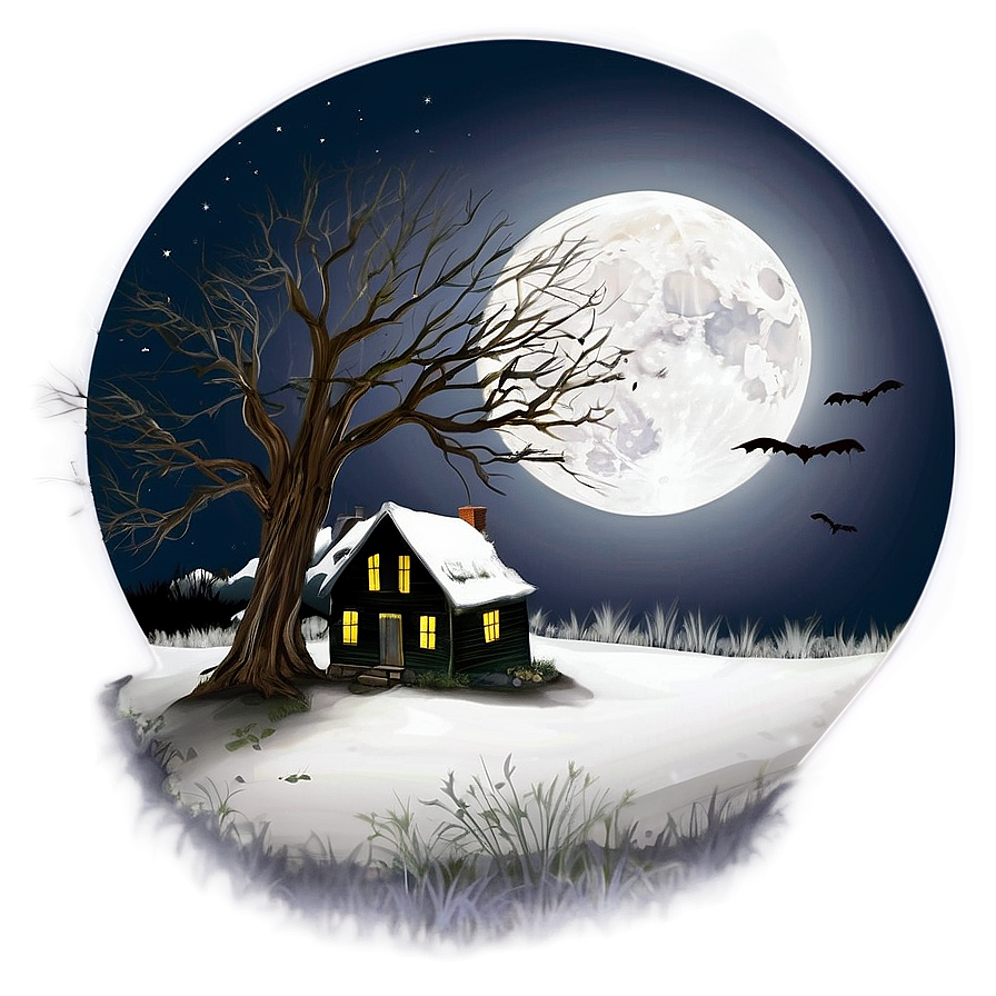 Haunted Moonlit Night Png Cko68