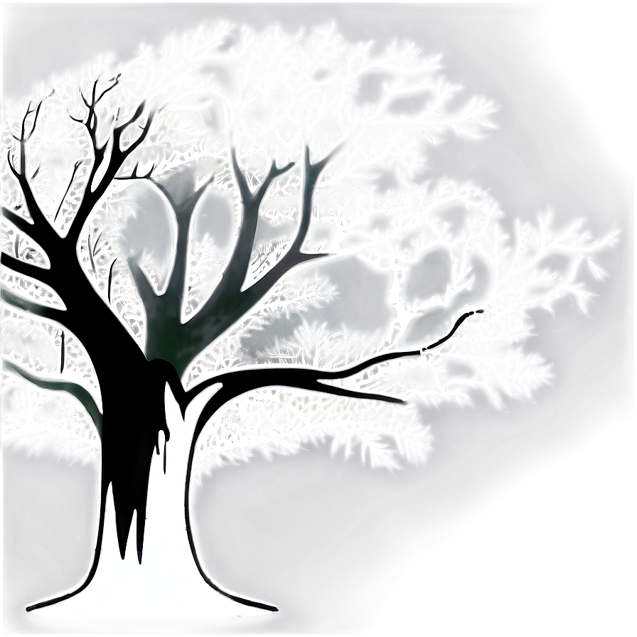 Haunting Black And White Tree Silhouette Png Nxt99