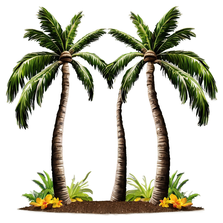 Hawaiian Islands Coconut Palms Png Bkn