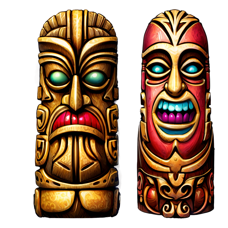 Hawaiian Islands Tiki Statues Png 06212024